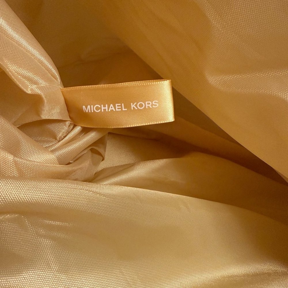 NWOT Michael Kors Gold Structured Tote Bag - Picture 4 of 5